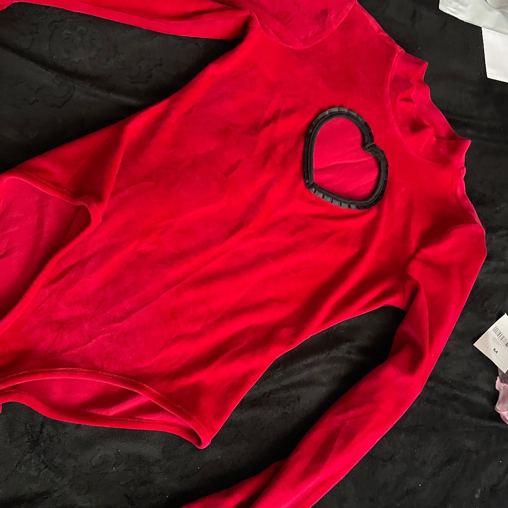 Lazy oaf heart cut out body suit